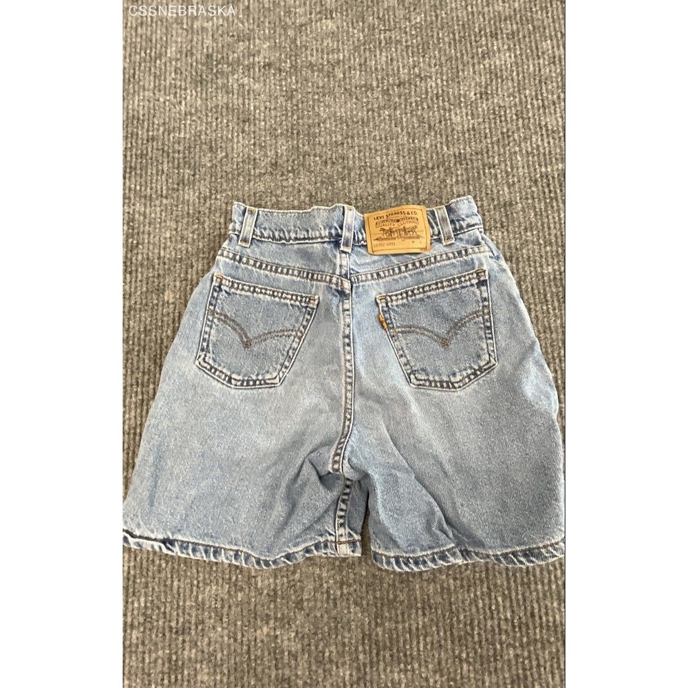 Vintage 90s Levi's Boys Light Wash Blue Denim Regular Fit 352 Shorts Size 12 - Picture 5 of 8
